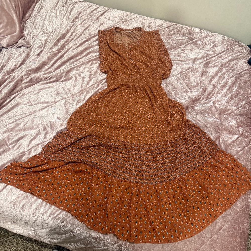 Faherty Orange Maxi Dress XL